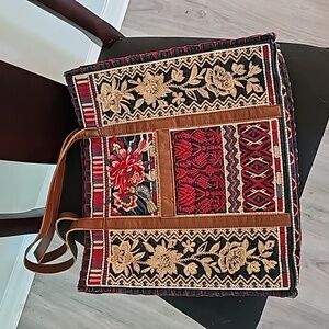 Floral Embroidered Tote Bag - Multicolor